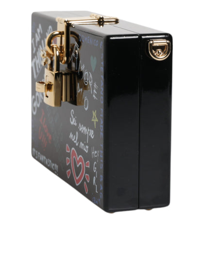 Sac bandoulière pochette imprimé graffiti noir Dolce &amp; Gabbana