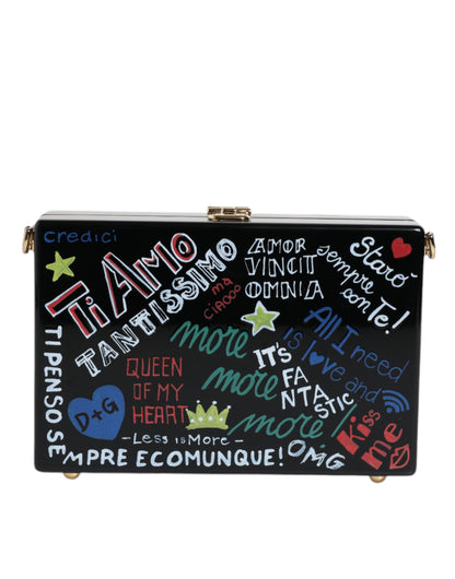 Sac bandoulière pochette imprimé graffiti noir Dolce &amp; Gabbana