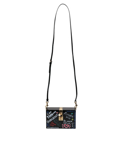 Sac bandoulière pochette imprimé graffiti noir Dolce &amp; Gabbana
