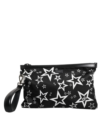 Pochette Dolce &amp; Gabbana à motif étoiles noires et blanches