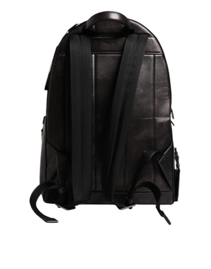 Dolce &amp; Gabbana Bronze Leather School Travel Backpack Bag