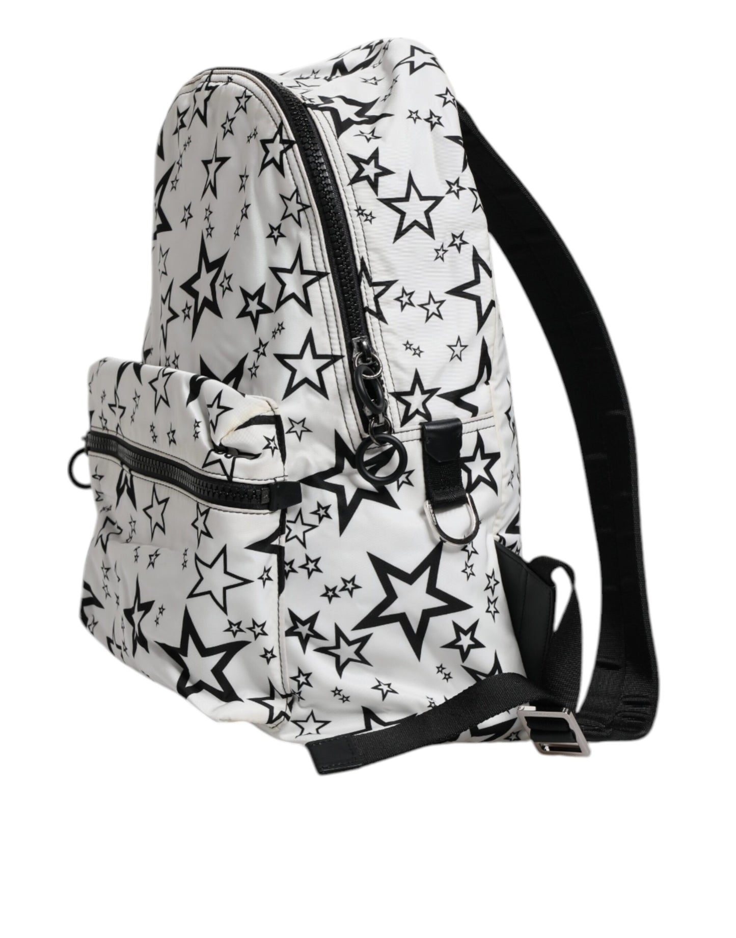 Dolce &amp; Gabbana White DG Stars Print Nylon School Backpack Bag
