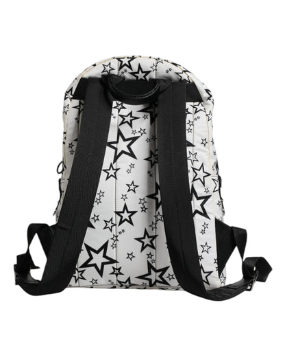 Dolce &amp; Gabbana White DG Stars Print Nylon School Backpack Bag