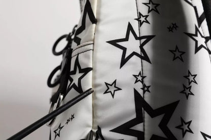 Dolce &amp; Gabbana White DG Stars Print Nylon School Backpack Bag
