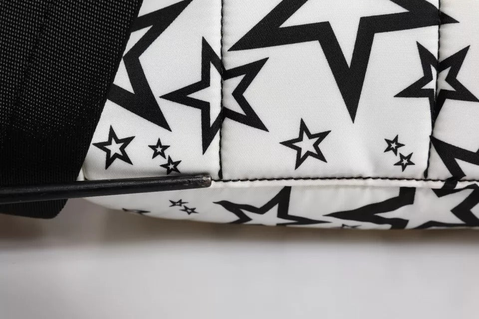 Dolce &amp; Gabbana White DG Stars Print Nylon School Backpack Bag