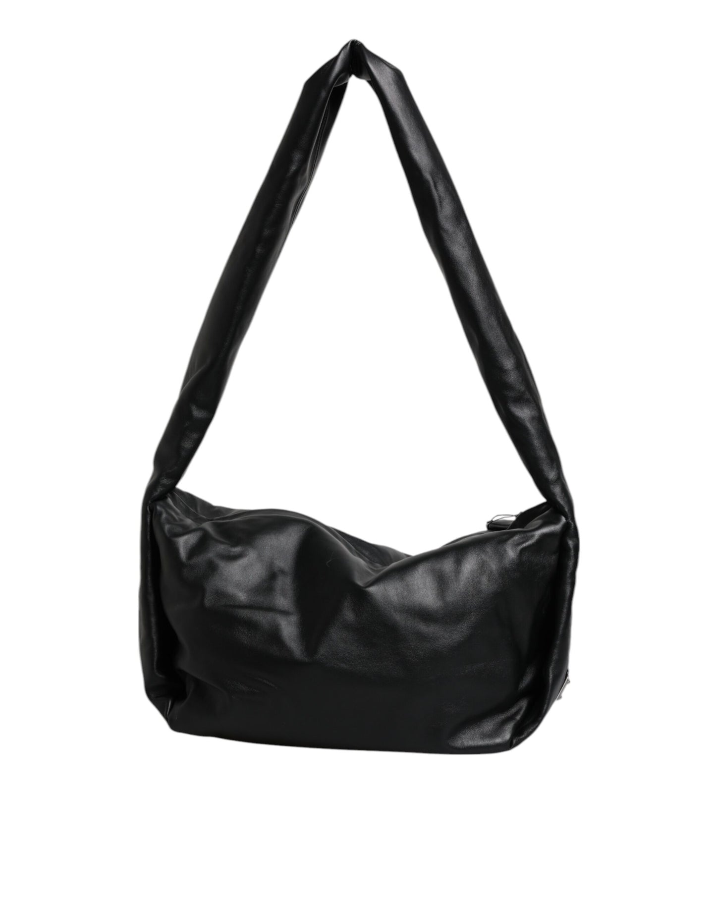 Sac à bandoulière en cuir noir avec plaque logo Dolce &amp; Gabbana