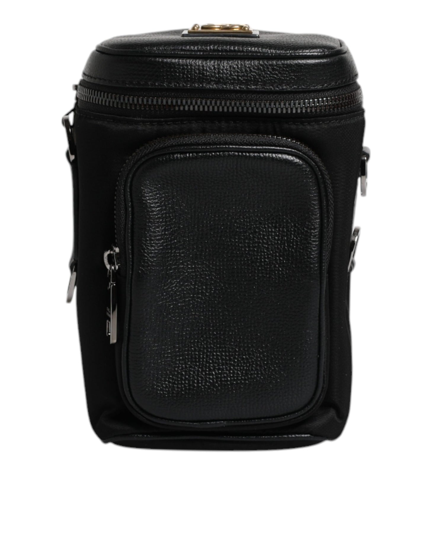 Sac bandoulière en cuir noir avec logo Dolce &amp; Gabbana