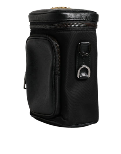 Sac bandoulière en cuir noir avec logo Dolce &amp; Gabbana