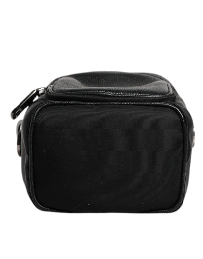 Sac bandoulière en cuir noir avec logo Dolce &amp; Gabbana