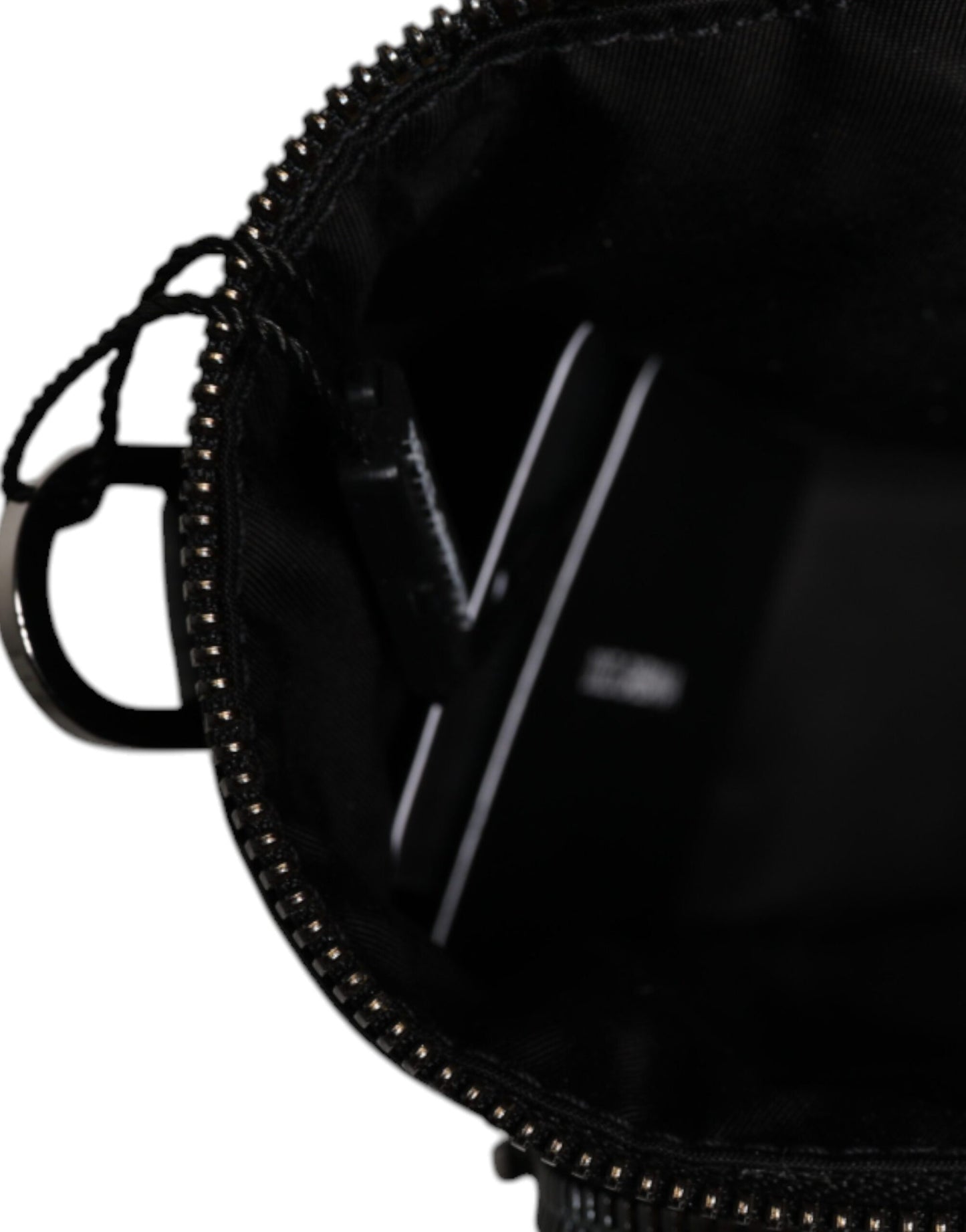 Sac bandoulière en cuir noir avec logo Dolce &amp; Gabbana