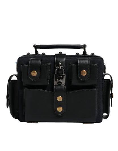 Sac à bandoulière en cuir noir Dolce &amp; Gabbana