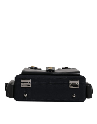 Sac à bandoulière en cuir noir Dolce &amp; Gabbana