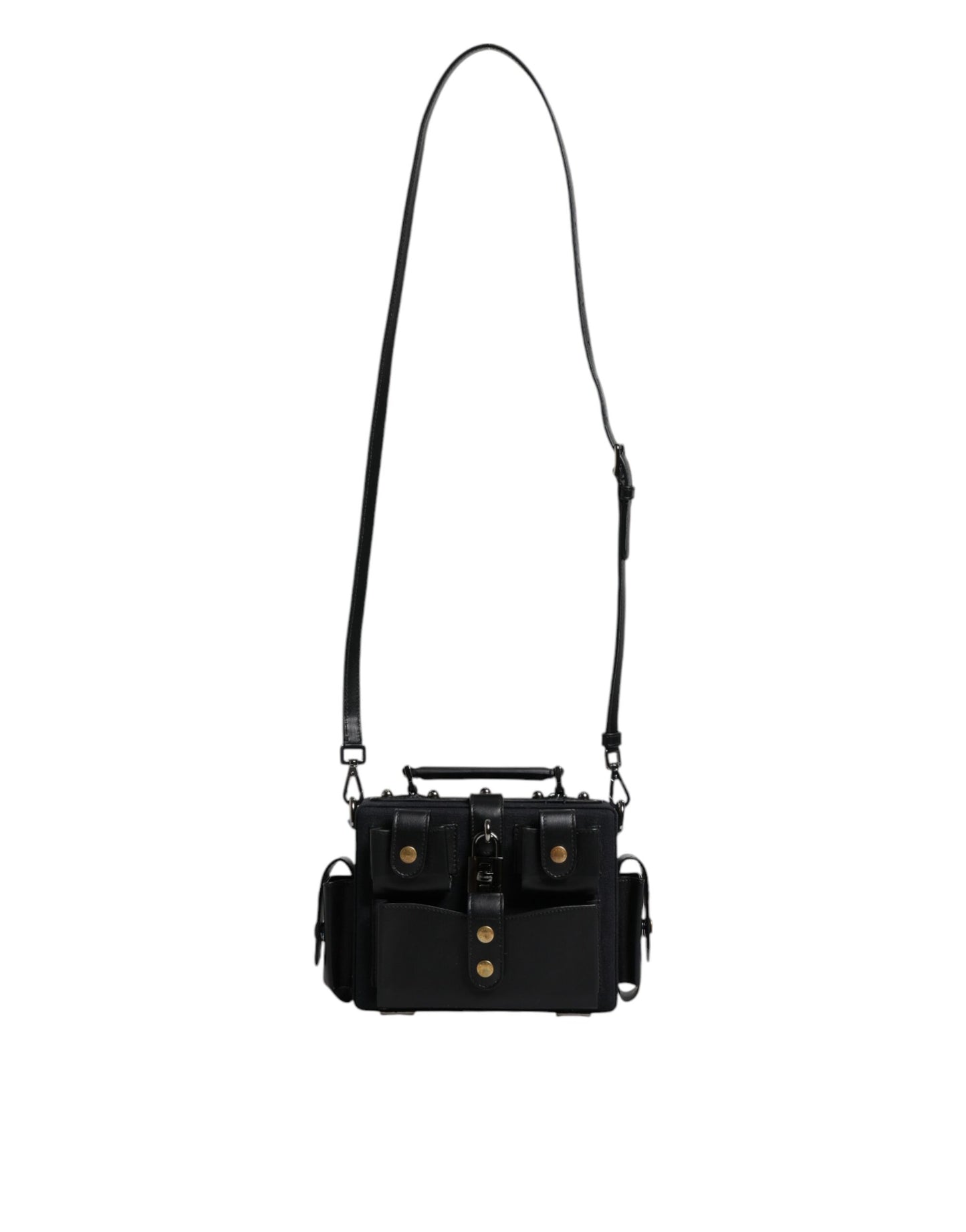 Sac à bandoulière en cuir noir Dolce &amp; Gabbana