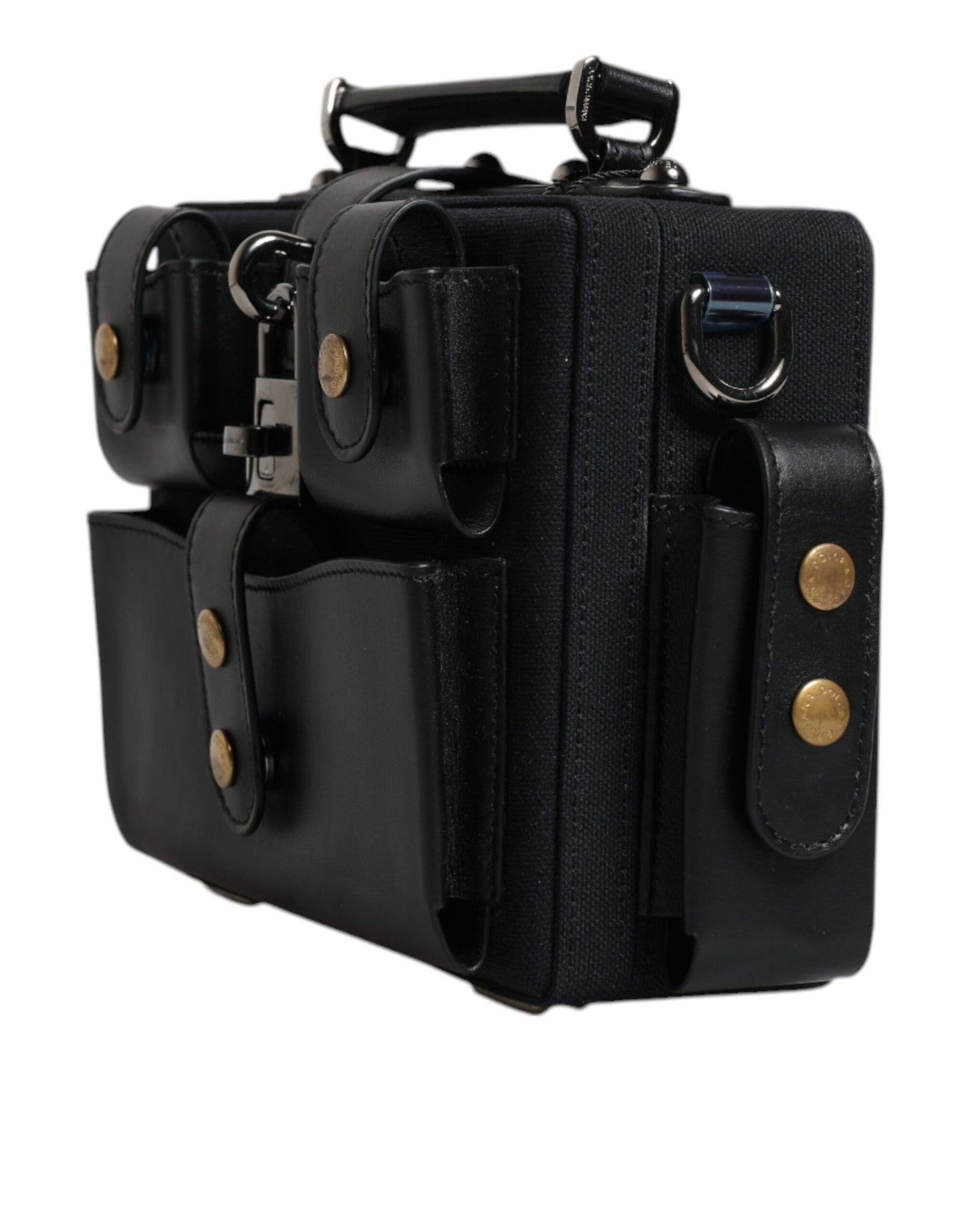 Sac à bandoulière en cuir noir Dolce &amp; Gabbana
