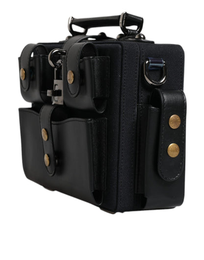 Sac à bandoulière en cuir noir Dolce &amp; Gabbana