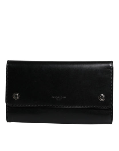 Sac bandoulière Dolce &amp; Gabbana en cuir noir avec logo en relief