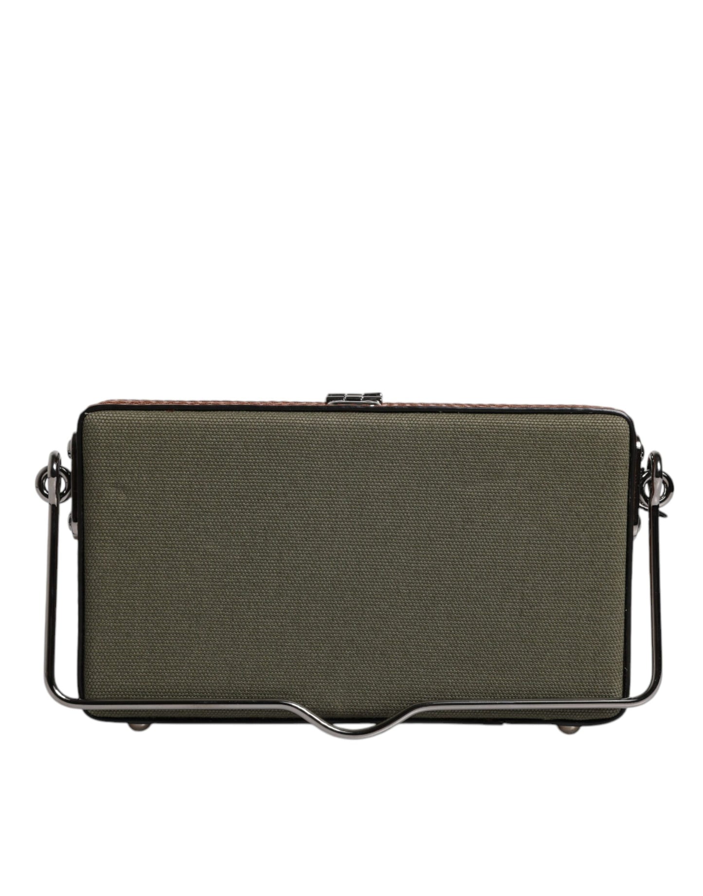 Sac pochette en cuir vert marron Dolce &amp; Gabbana