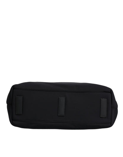 Sac fourre-tout en toile noire Dolce &amp; Gabbana avec logo DG pour femme