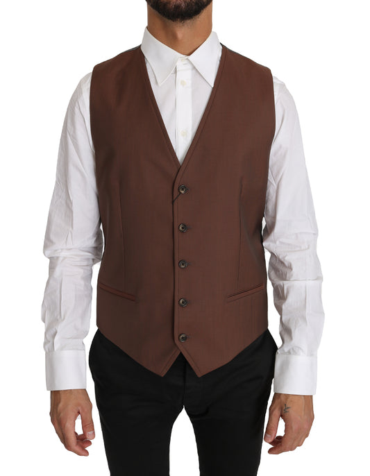 Dolce &amp; Gabbana Cardigan élégant en bronze et gris coupe slim