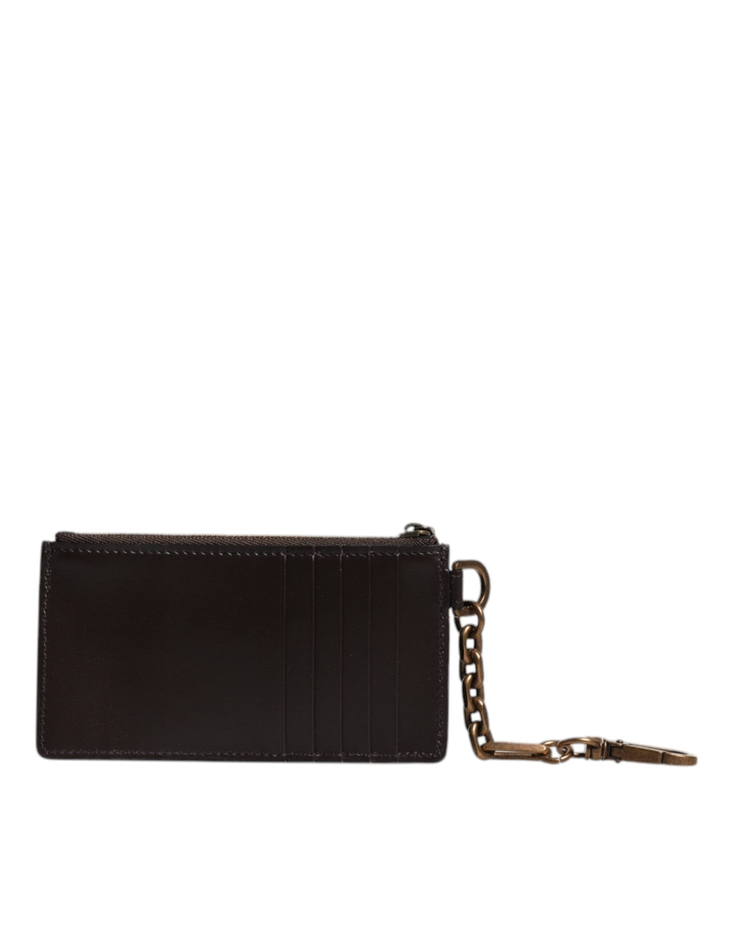Dolce &amp; Gabbana Brown Exotic Leather DG Logo Card Holder Wallet