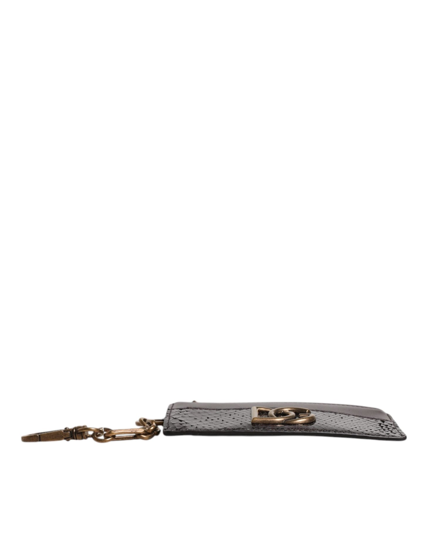 Dolce &amp; Gabbana Brown Exotic Leather DG Logo Card Holder Wallet