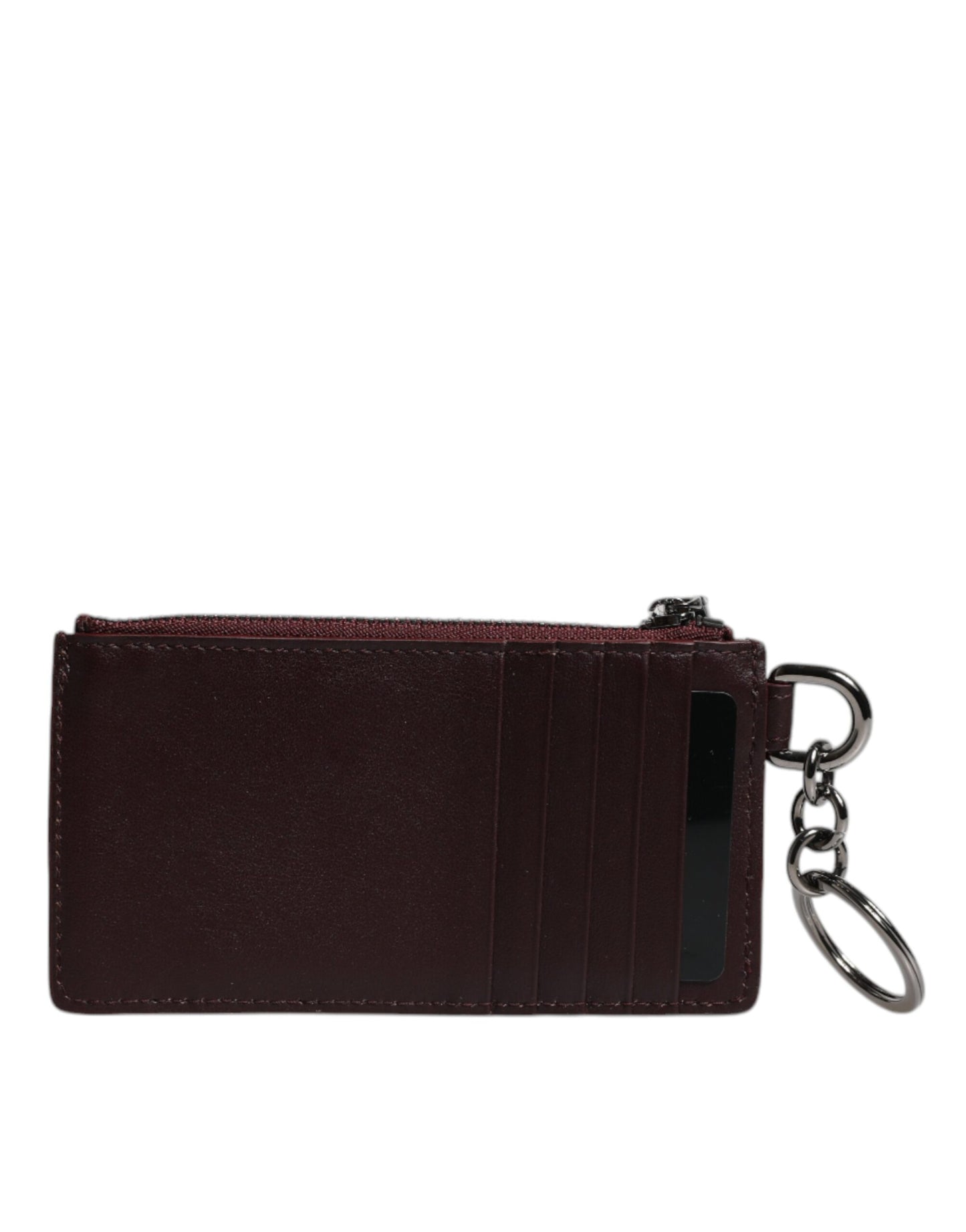 Dolce &amp; Gabbana Brown Calfskin Leather DG Logo Card Holder Wallet