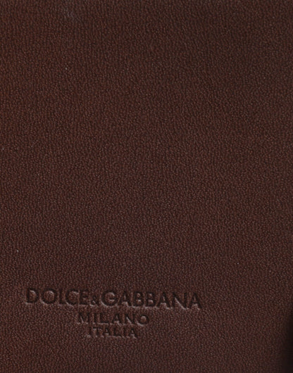 Porte-clés Dolce &amp; Gabbana en cuir marron avec logo et fermeture éclair