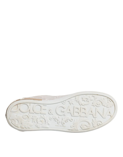 Dolce & Gabbana White Portofino Mother Of Pearl Sneakers Casual Shoes by Dolce & Gabbana