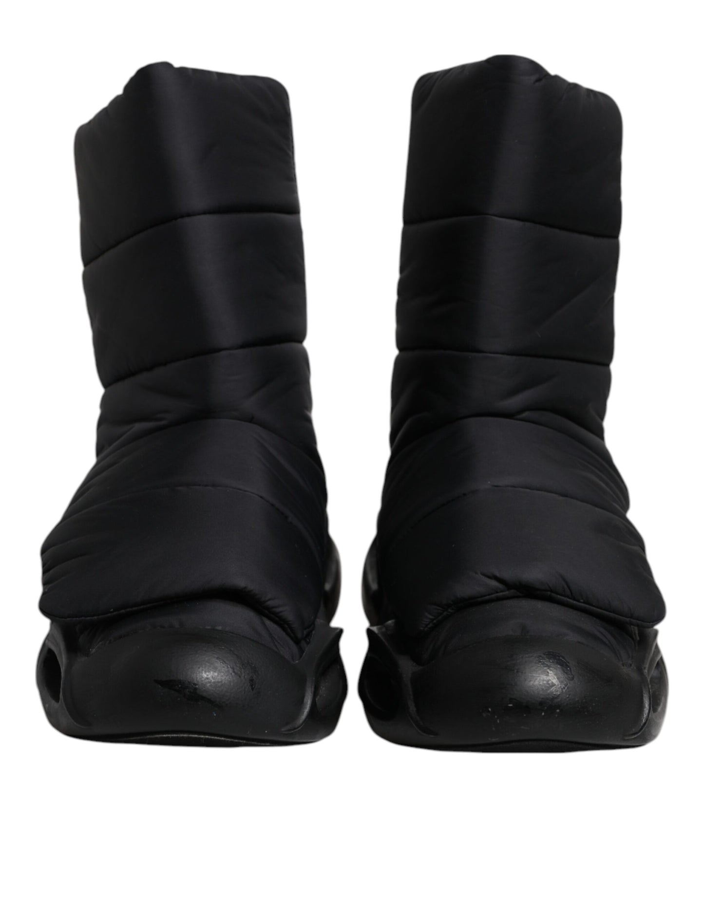 Dolce & Gabbana Black Slip On Wave Quilted Sneakers Shoes by Dolce & Gabbana