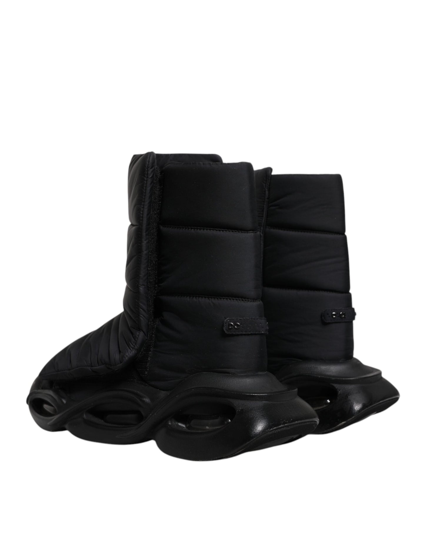 Dolce & Gabbana Black Slip On Wave Quilted Sneakers Shoes by Dolce & Gabbana
