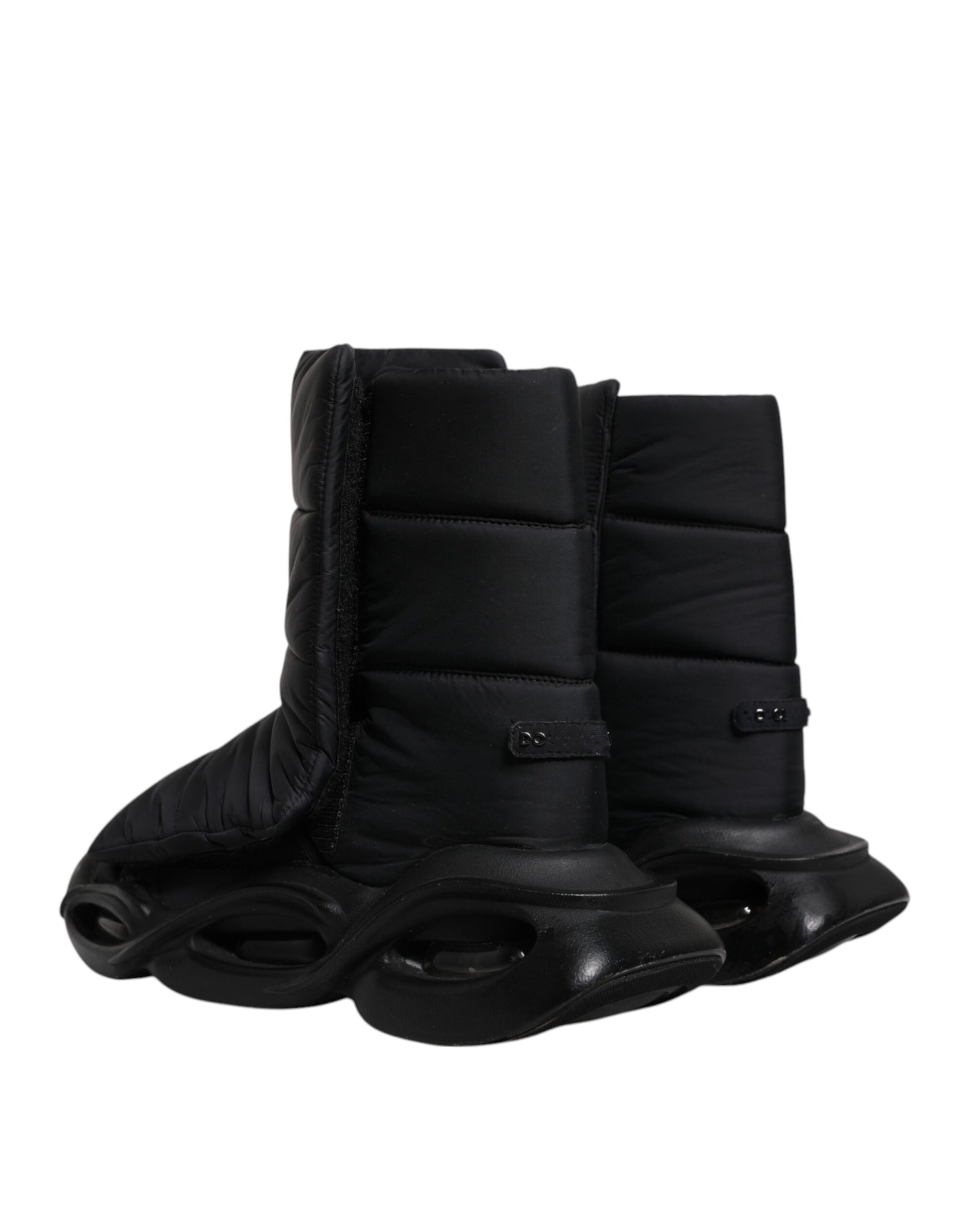 Dolce & Gabbana Black Slip On Wave Quilted Sneakers Shoes by Dolce & Gabbana