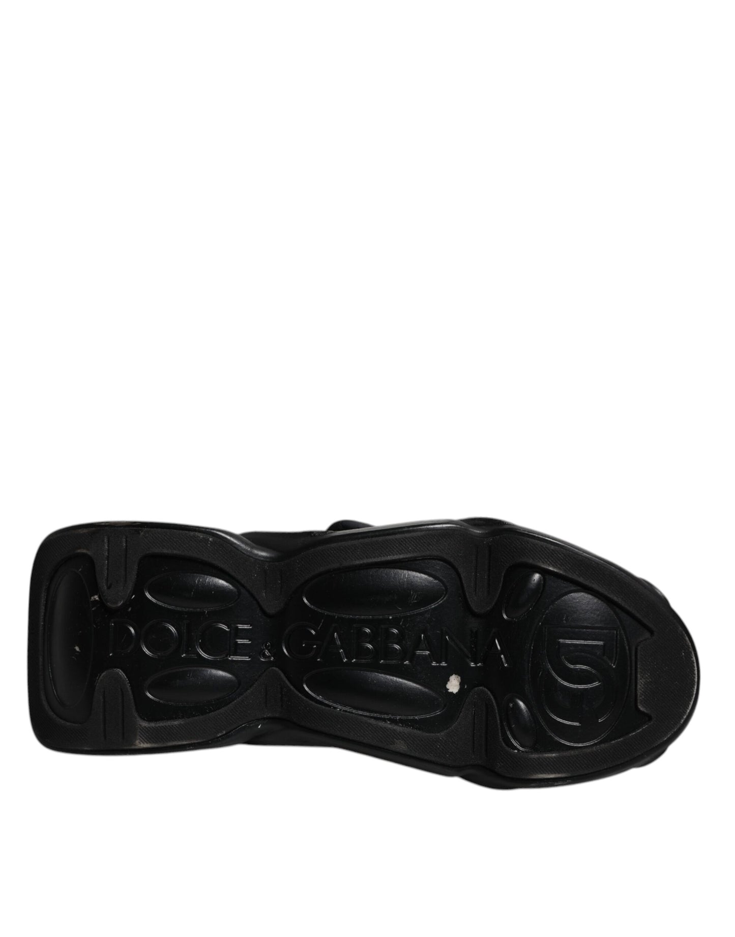 Dolce & Gabbana Black Slip On Wave Quilted Sneakers Shoes by Dolce & Gabbana