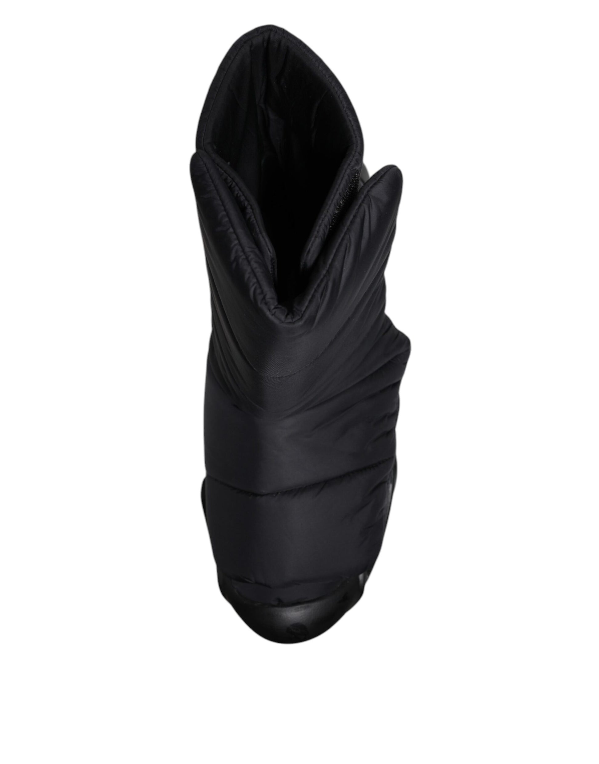Dolce & Gabbana Black Slip On Wave Quilted Sneakers Shoes by Dolce & Gabbana
