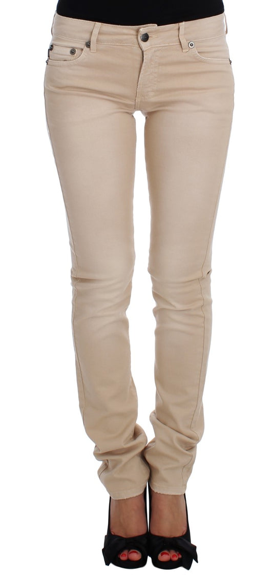 Jean slim en coton stretch beige Cavalli