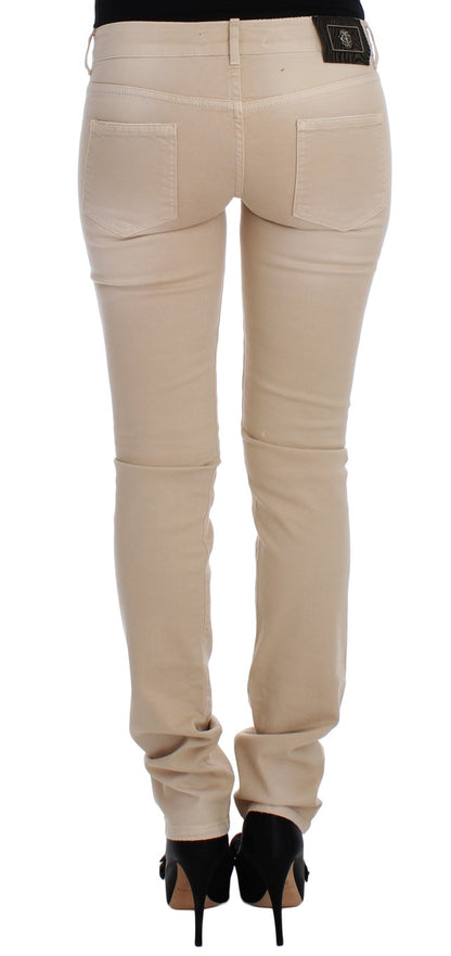 Jean slim en coton stretch beige Cavalli