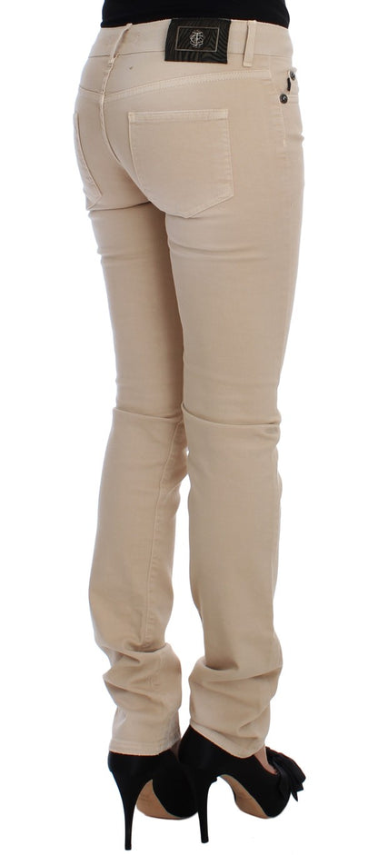Jean slim en coton stretch beige Cavalli