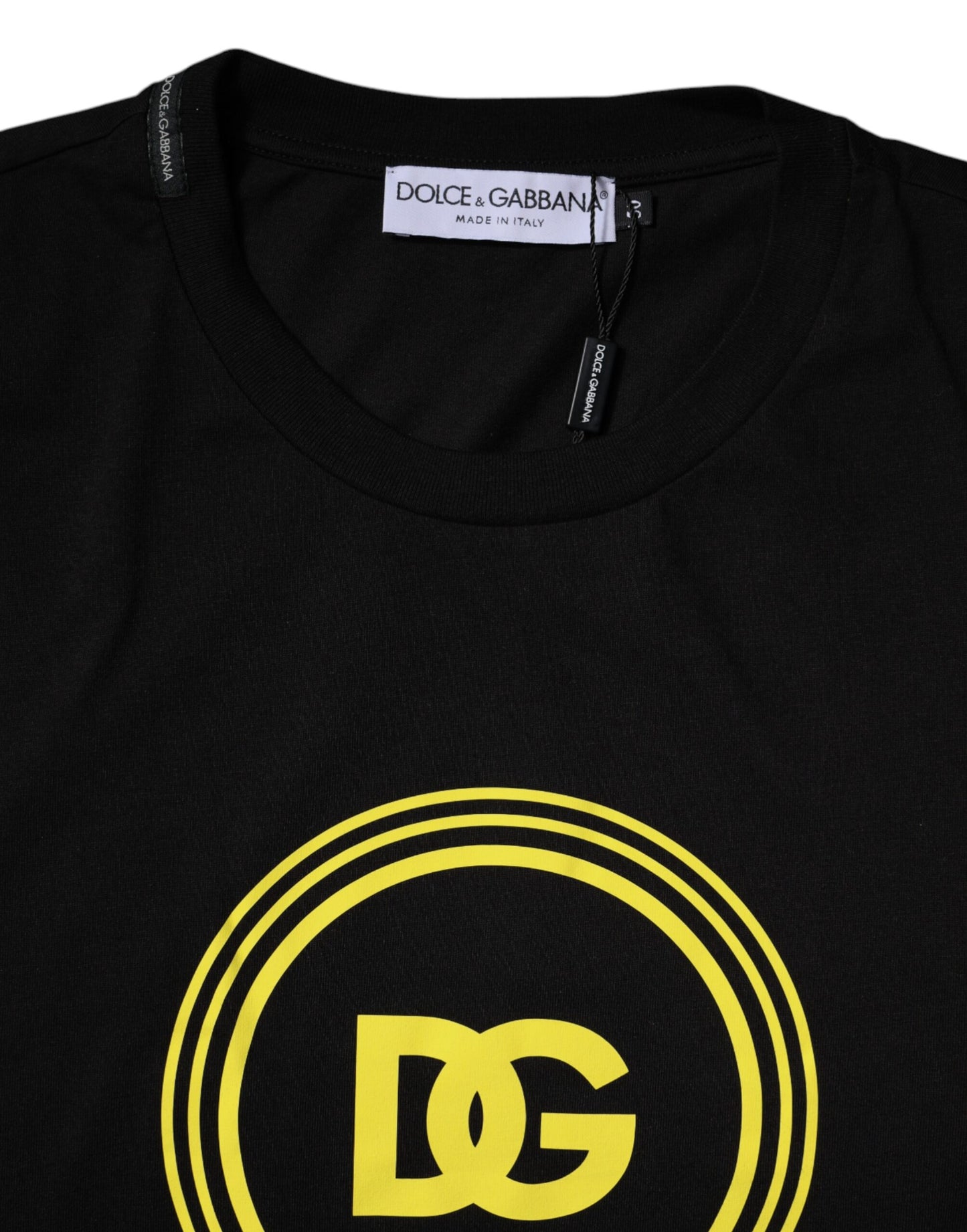Dolce & Gabbana Black Logo Print Cotton Crew Neck T-shirt by Dolce & Gabbana