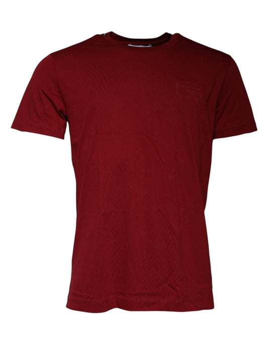 Dolce & Gabbana Maroon Logo Crew Neck Short Sleeves T-shirt by Dolce & Gabbana