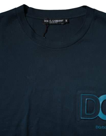 Dolce & Gabbana Blue Logo Crew Neck Short Sleeves T-shirt by Dolce & Gabbana