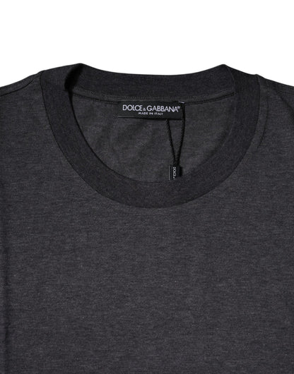 Dolce & Gabbana Dark Gray Crew Neck Short Sleeves T-shirt by Dolce & Gabbana