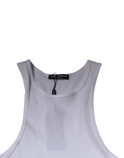 Dolce & Gabbana White Cotton Sleeveless Round Neck Tank T-shirt by Dolce & Gabbana