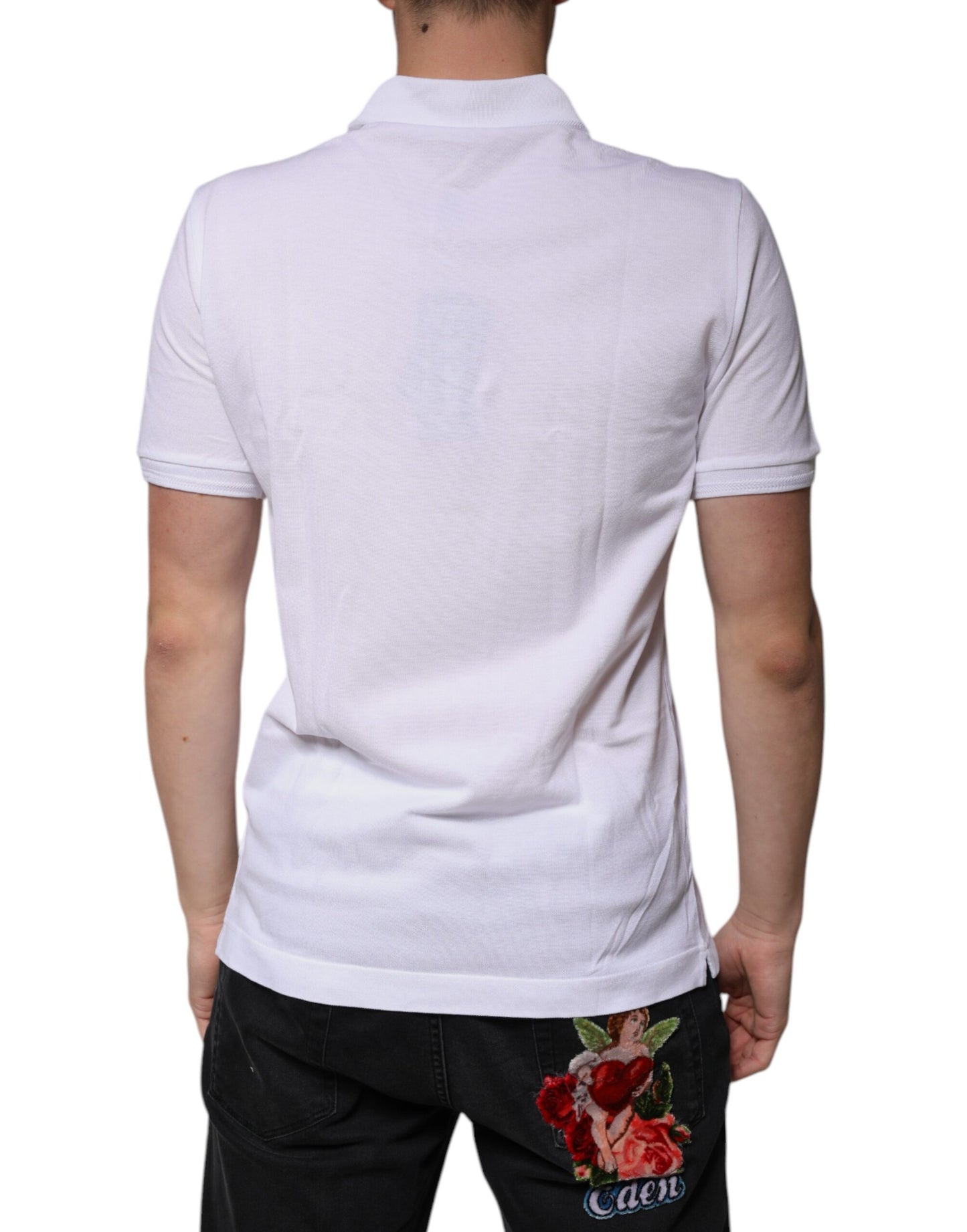 Polo Dolce &amp; Gabbana à manches courtes et col blanc