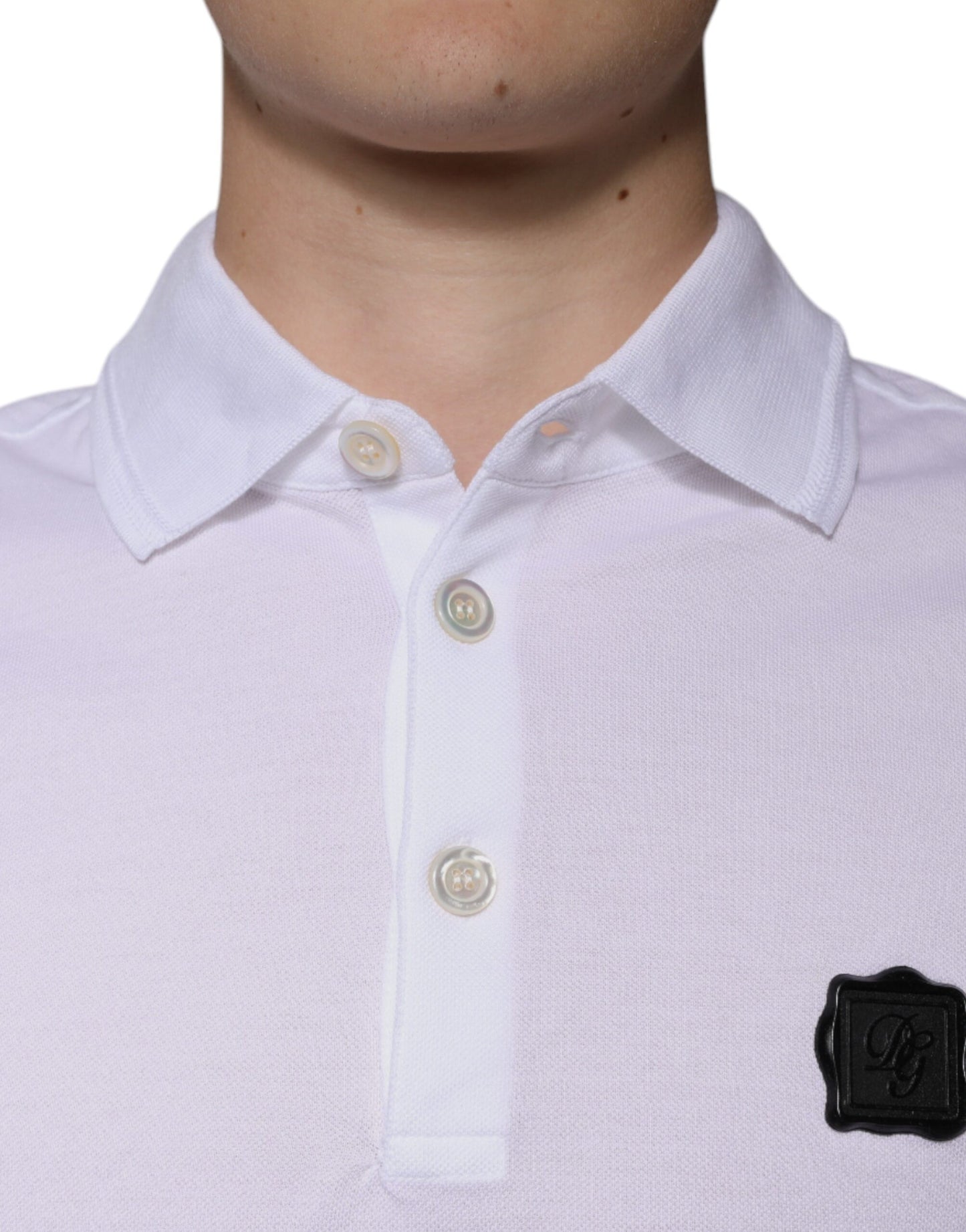 Polo Dolce &amp; Gabbana à manches courtes et col blanc