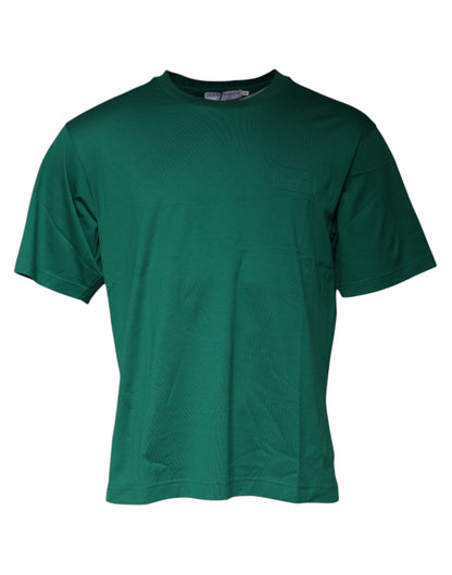 Dolce & Gabbana Green Logo Crew Neck Short Sleeves T-shirt by Dolce & Gabbana