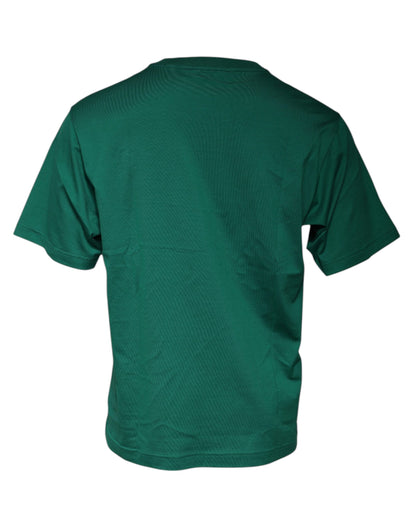 Dolce & Gabbana Green Logo Crew Neck Short Sleeves T-shirt by Dolce & Gabbana
