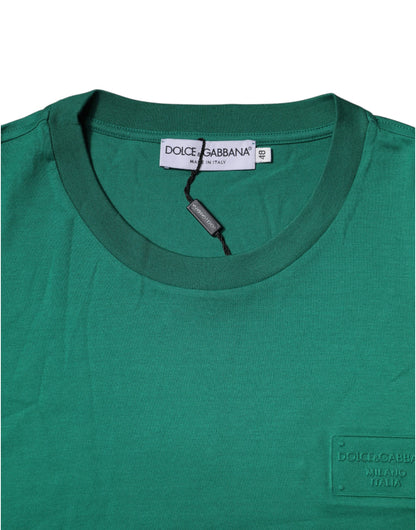 Dolce & Gabbana Green Logo Crew Neck Short Sleeves T-shirt by Dolce & Gabbana