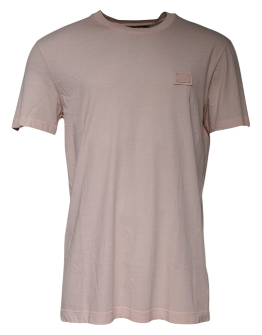 Dolce & Gabbana Beige Logo Crew Neck Short Sleeves T-shirt by Dolce & Gabbana