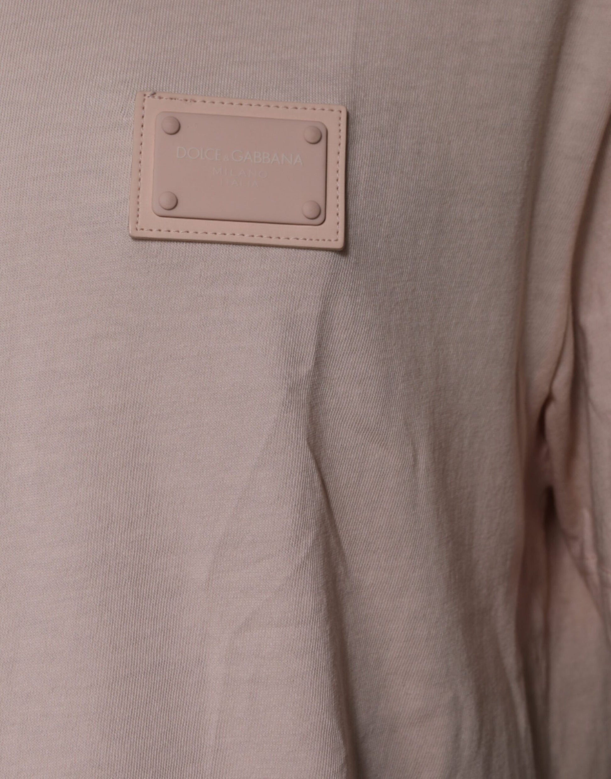Dolce & Gabbana Beige Logo Crew Neck Short Sleeves T-shirt by Dolce & Gabbana