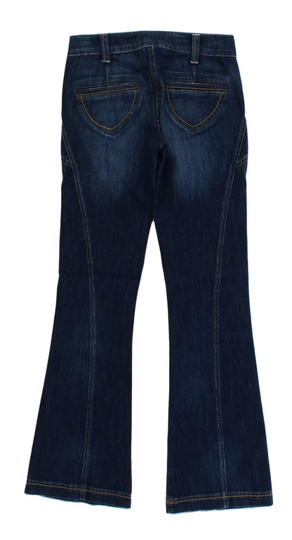Jean Cavalli élégant à jambe évasée et taille basse
