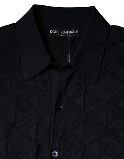 Dolce & Gabbana Black Silk Crew Neck Men Cardigan Sweater by Dolce & Gabbana